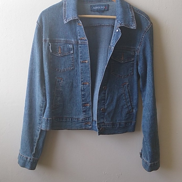 Adolfo Denim Jeans Jacket - Picture 1 of 5